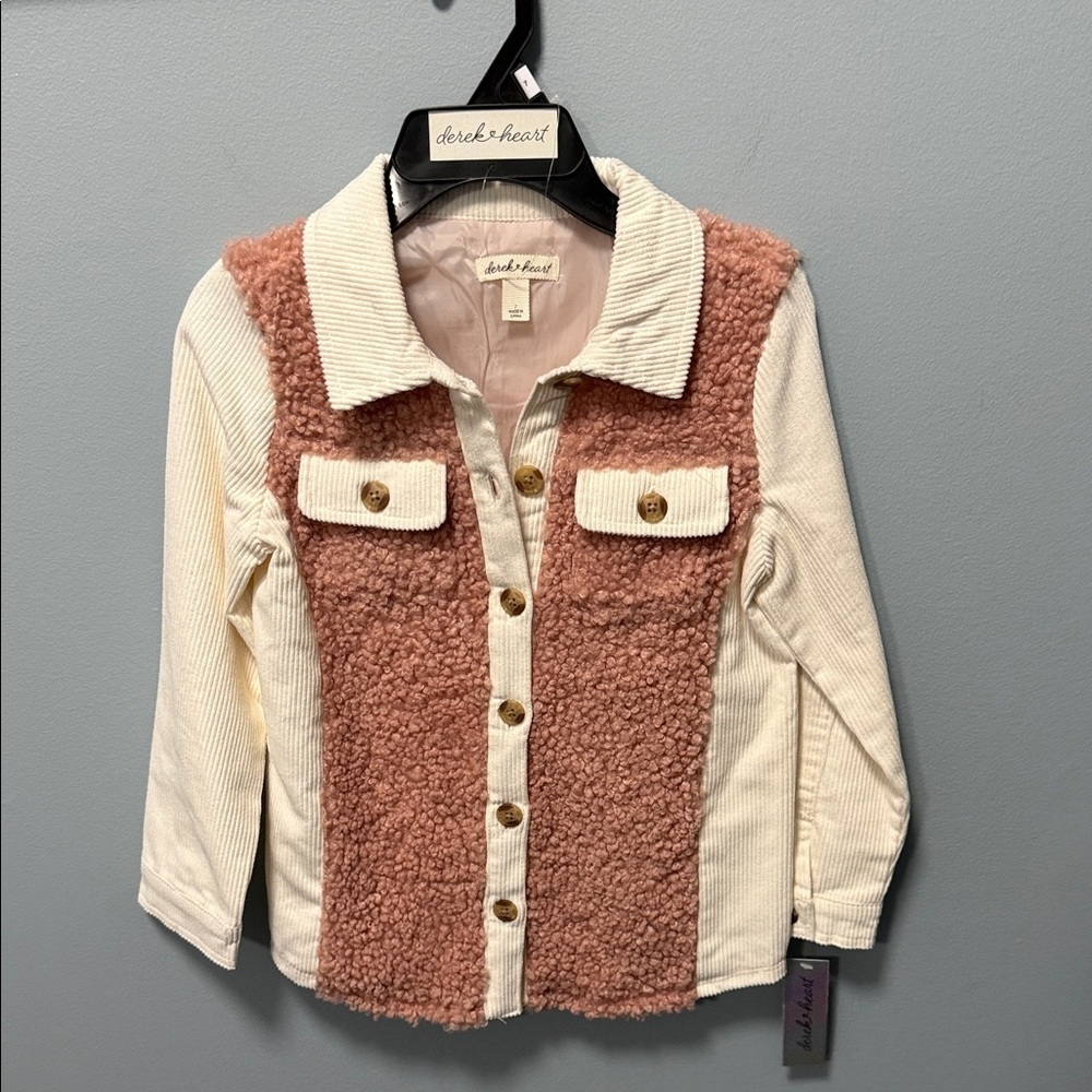 Derek Heart Kids Pink and Cream Button-Up Shirt